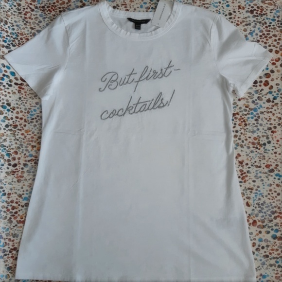 BANANA REPUBLIC But First~Cocktails! Tee - Picture 3 of 5